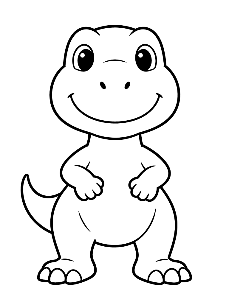 Friendly T-Rex printable coloring page