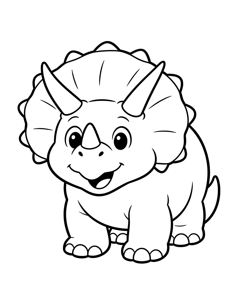 Triceratops free printable coloring page