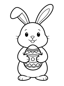 Easter Bunny Coloring Page – free printable black and white line art