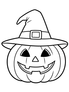 Halloween Pumpkin Coloring Page – free printable black and white line art