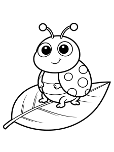 Ladybug Coloring Page – free printable black and white line art