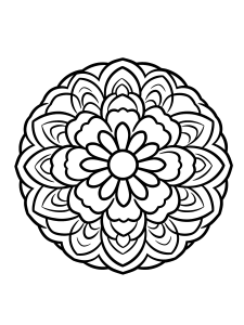 Simple Mandala Coloring Page – free printable black and white line art