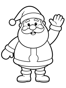 Santa Claus Coloring Page – free printable black and white line art
