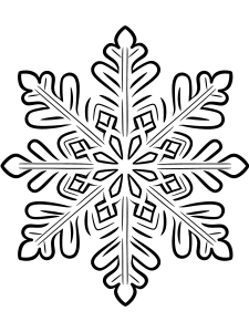 Snowflake Coloring Page – free printable black and white line art