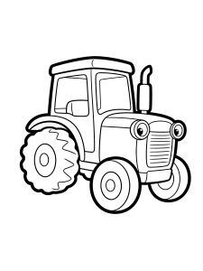 Tractor Coloring Page – free printable black and white line art