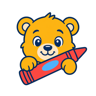 ScribbleCub bear holding a crayon